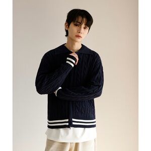 Two-way zipper knit cardigan